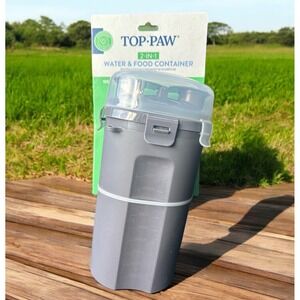 Top Paw For Travel Container For Dog 2-in-1 Food And Water Leak Proof Portable